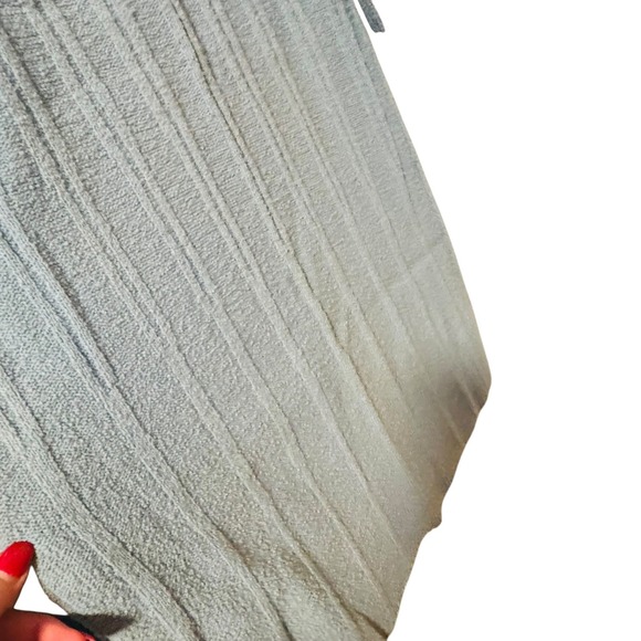 Spinnerin Light Blue Ribbed Knit Sleeveless Midi Dress w/ Belt 1960s Virgin Wool - Picture 6 of 8